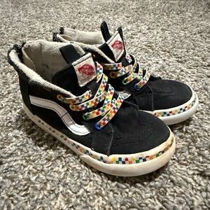 Vans Kids Black Sneakers with Colorful Accents